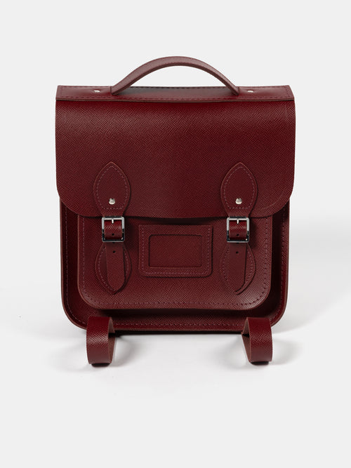 The Small Portrait Backpack - Rhubarb Red Saffiano