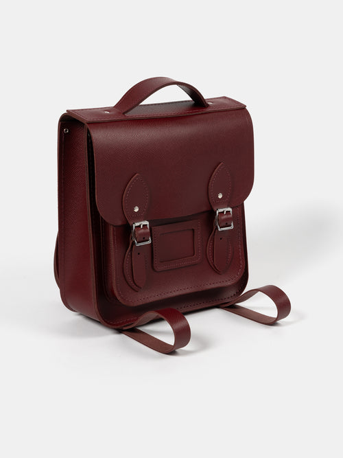 The Small Portrait Backpack - Rhubarb Red Saffiano
