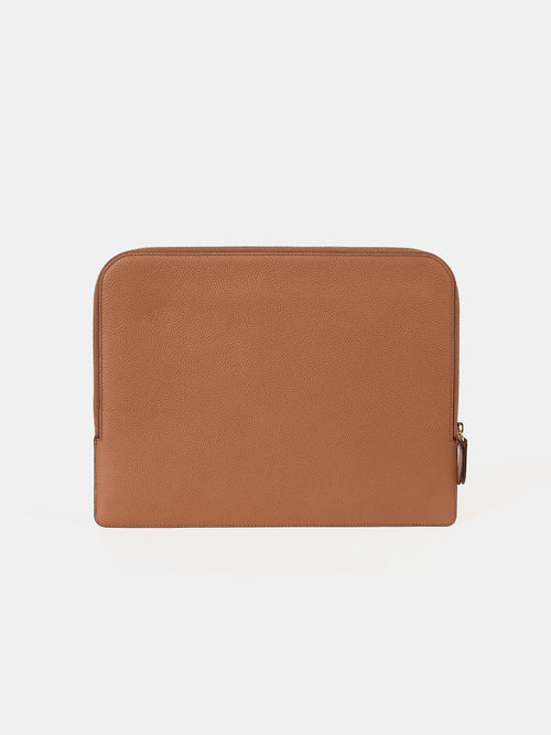 The Zipped Folio - Tan Calf Grain