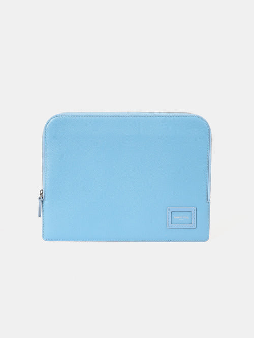 The Zipped Folio - Cloud Blue Calf Grain