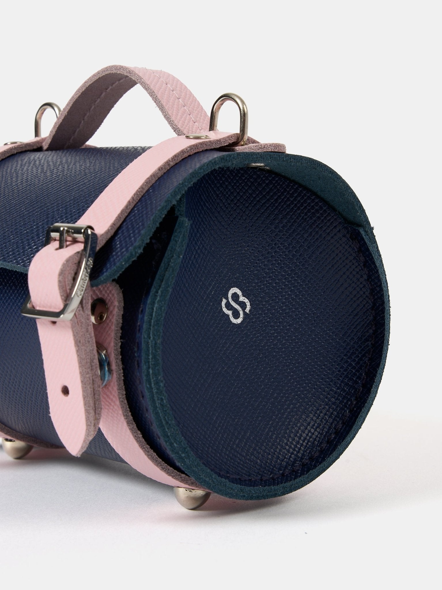 The Micro Bowls Bag - Blueberry and Fondant Pink Saffiano - Cambridge Satchel