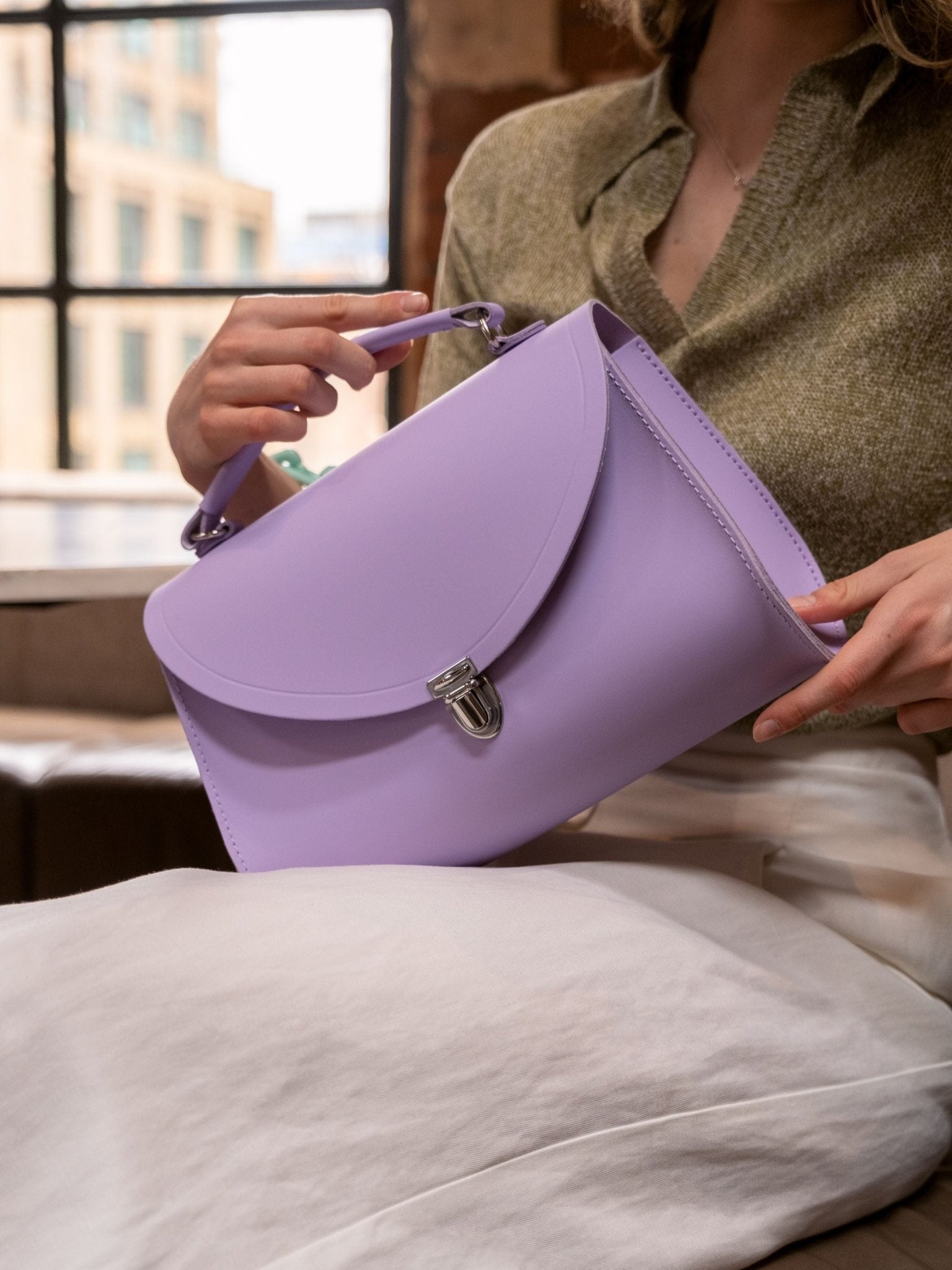 The Poppy - English Lavender Matte - The Cambridge Satchel Co.