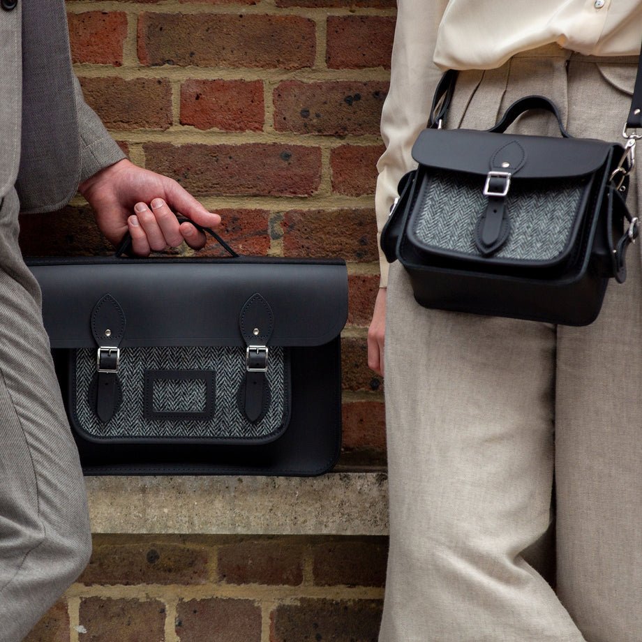 Introducing Black Matte with Herringbone Tweed - Cambridge Satchel
