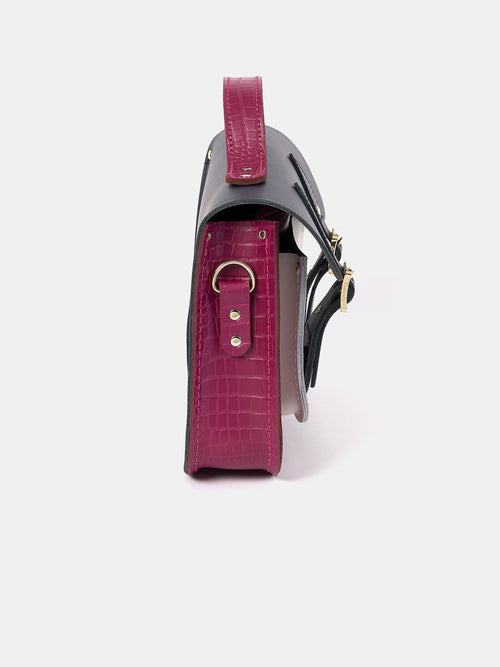 The 11 Inch Batchel - Magenta Croc, Clay & Navy