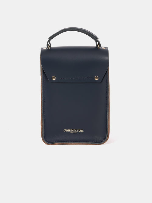 The Mini Binocular Bag - Mushroom, Navy & Red Patent