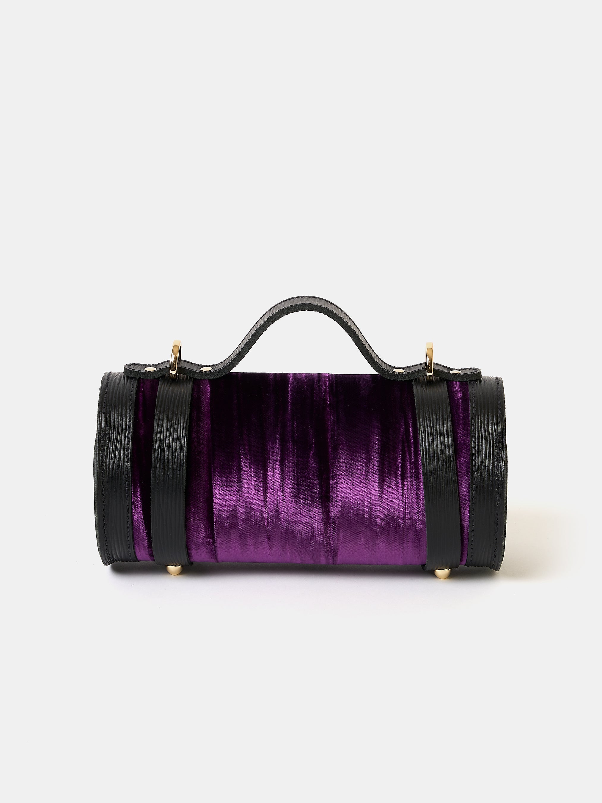 The Mini Bowls Bag Black 1914 Grain with Purple Velvet