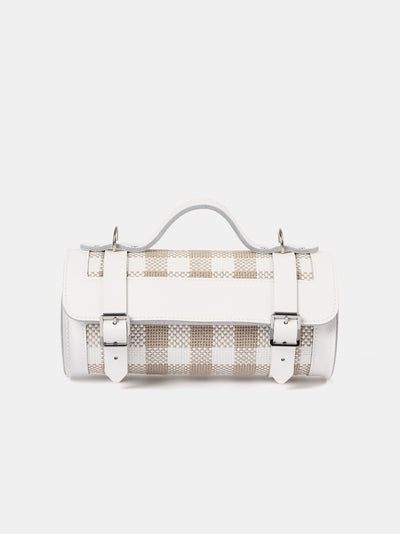 The Mini Bowls Bag - Taupe Plaid & Brilliant White
