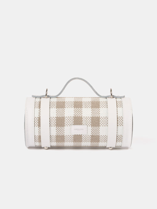 The Mini Bowls Bag - Taupe Plaid & Brilliant White