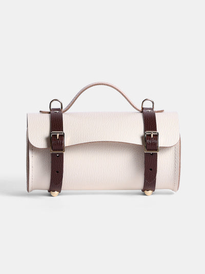 The Micro-Wide Bowls Bag - Walnut, Sheepskin & Natural Goat Grain