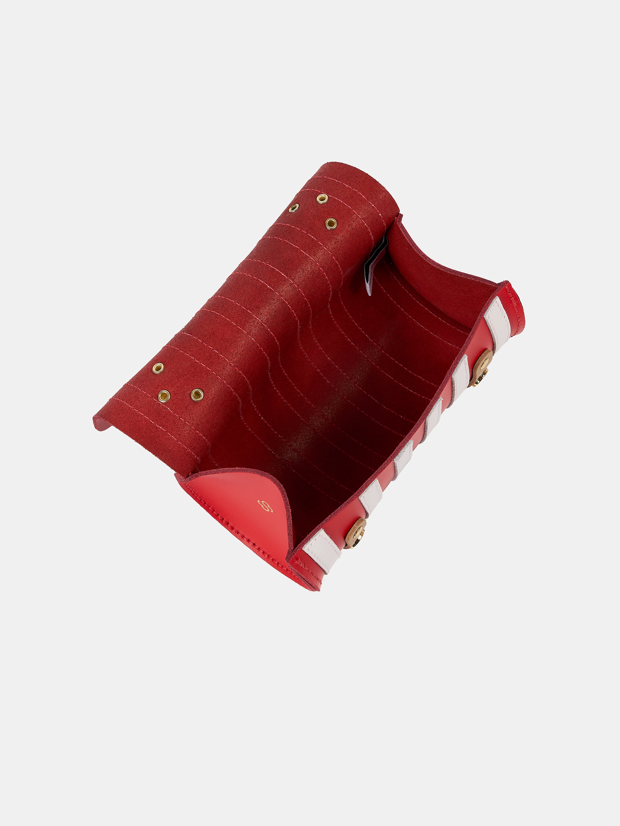 The Micro-Wide Bowls Bag - Bright Red, Brilliant White & Iced Coffee