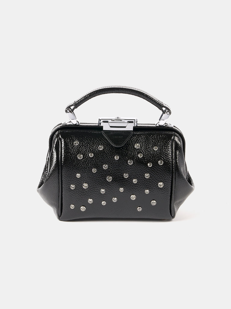The Mini Sophie - High Shine Black | Swarovski® x Cambridge Satchel