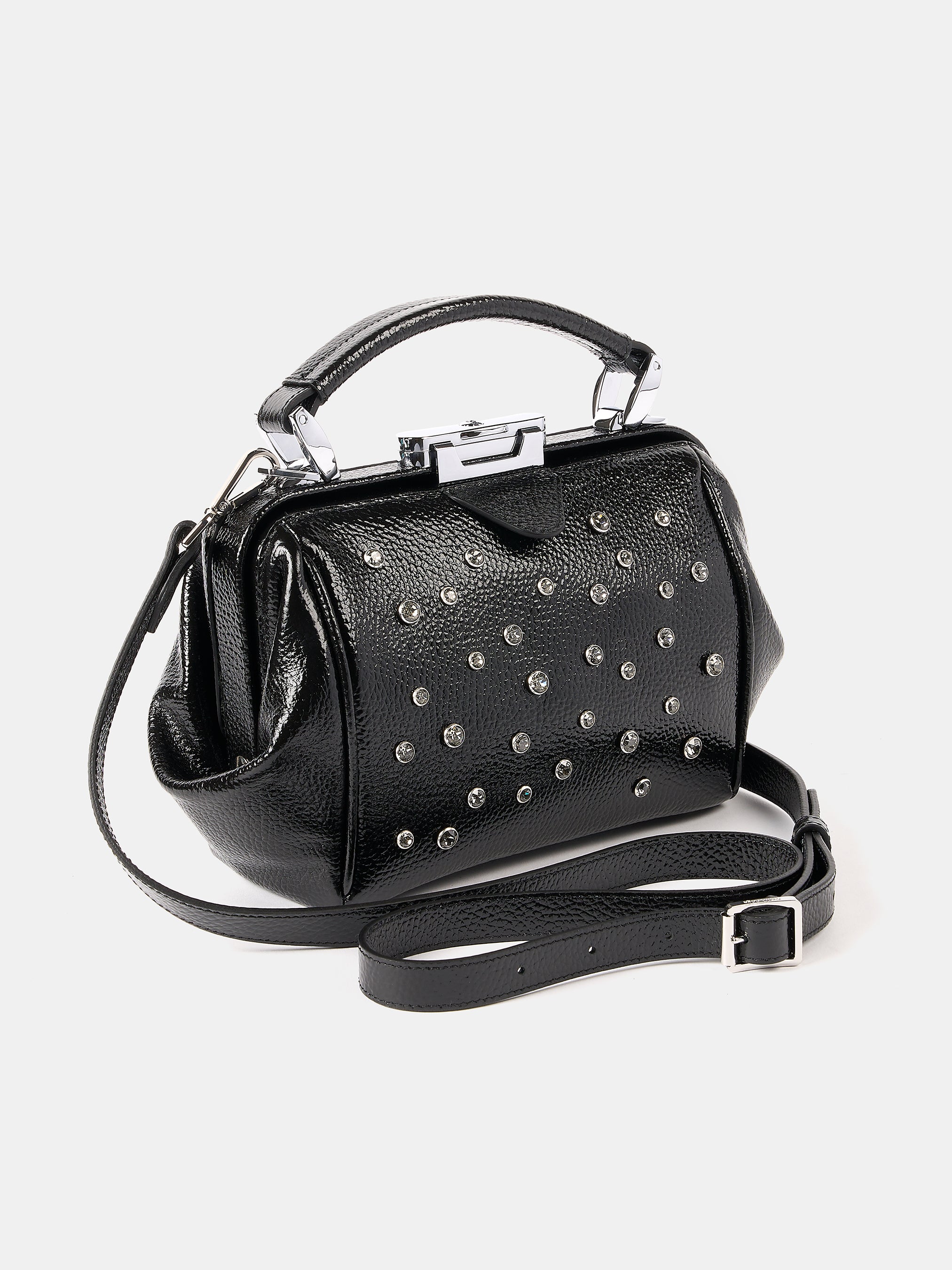 The Mini Sophie - High Shine Black Grain with Swarovski® Crystals