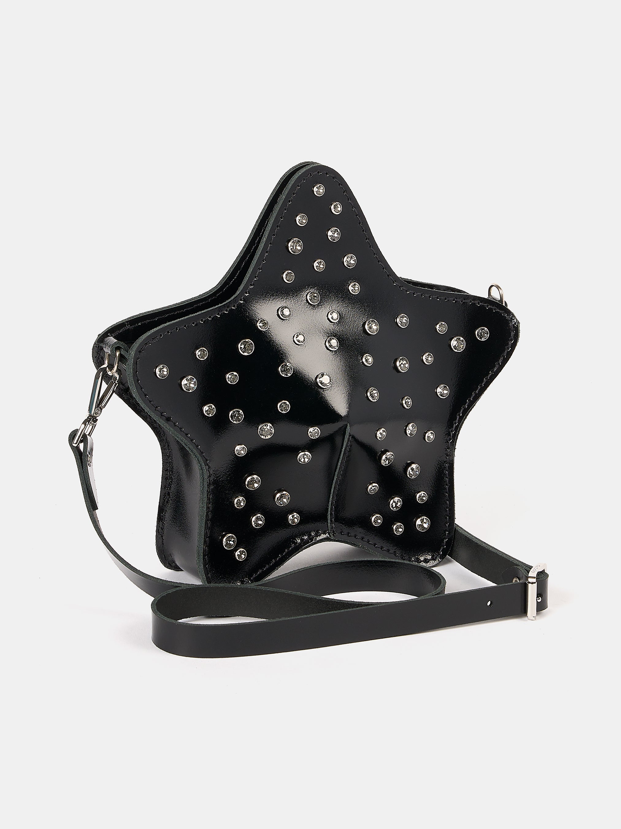The Star Bag - High Shine Black | Swarovski® x Cambridge Satchel