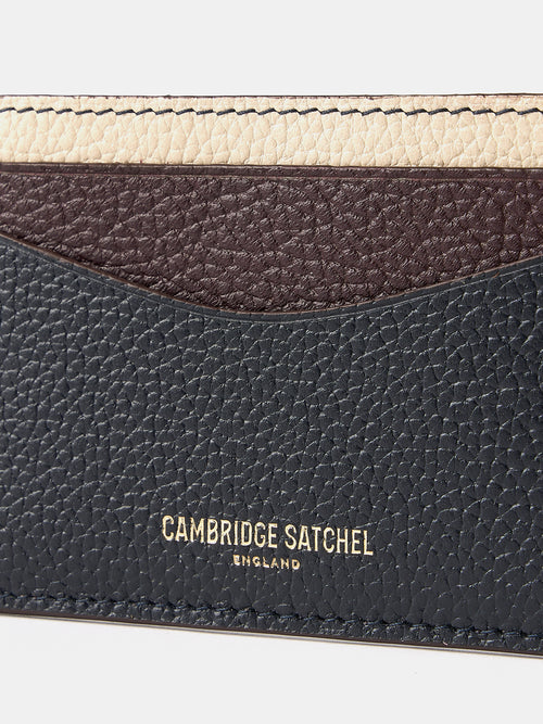 The Card Case - Bordeaux, Midnight & Clay Madras Grain