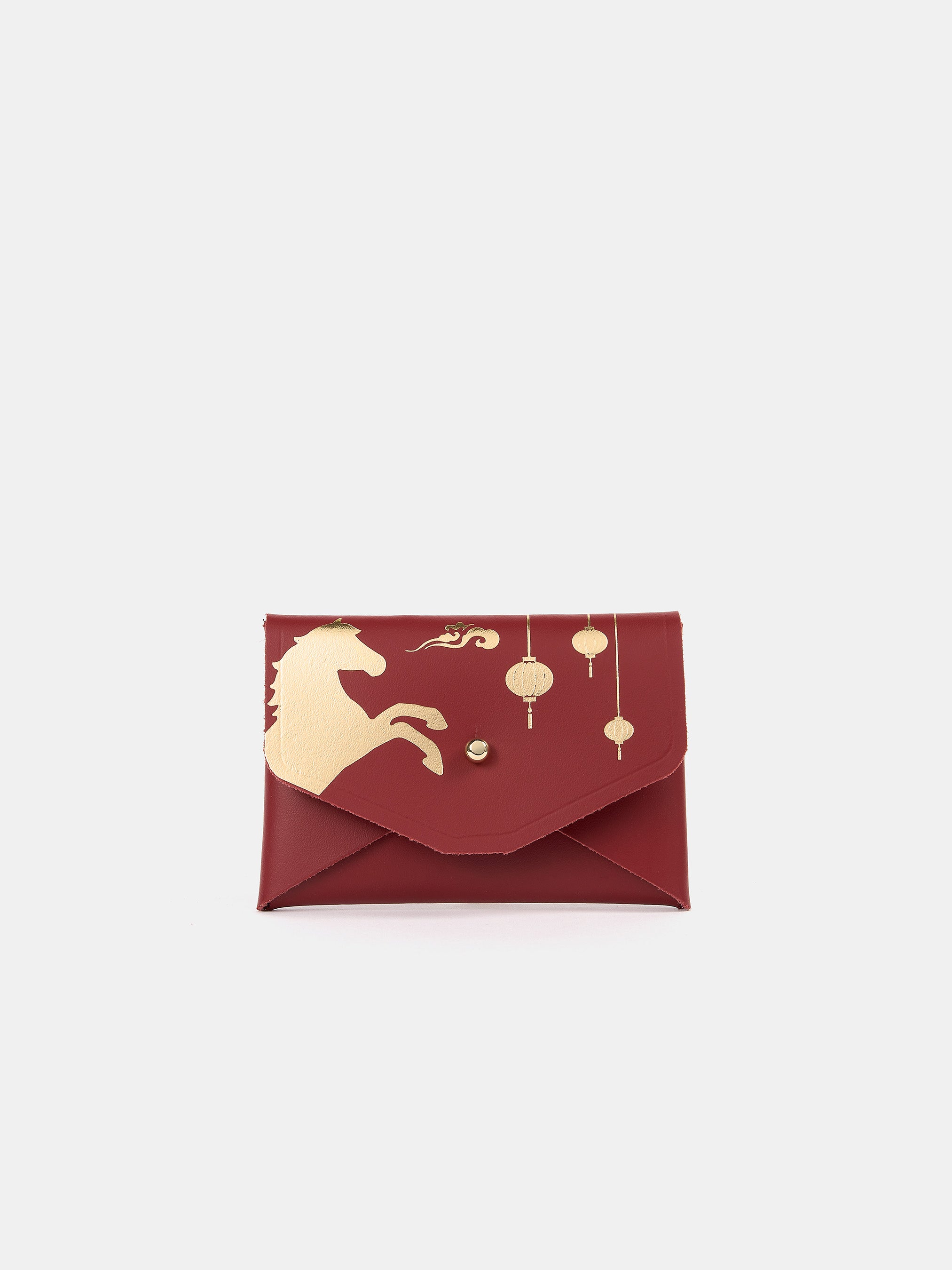The Year of the Horse Mini Purse - Red with Gold Foil Horse
