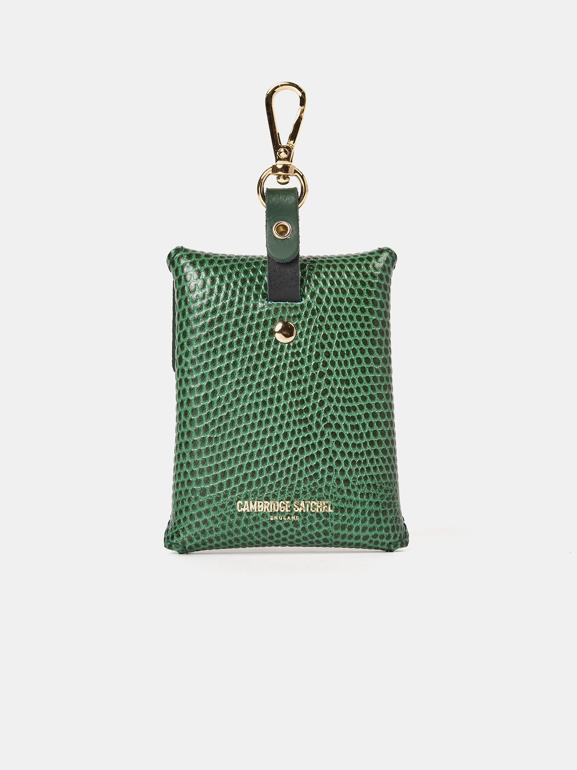 The Clip-on Pouch - Green Lizard Printed Calf Grain