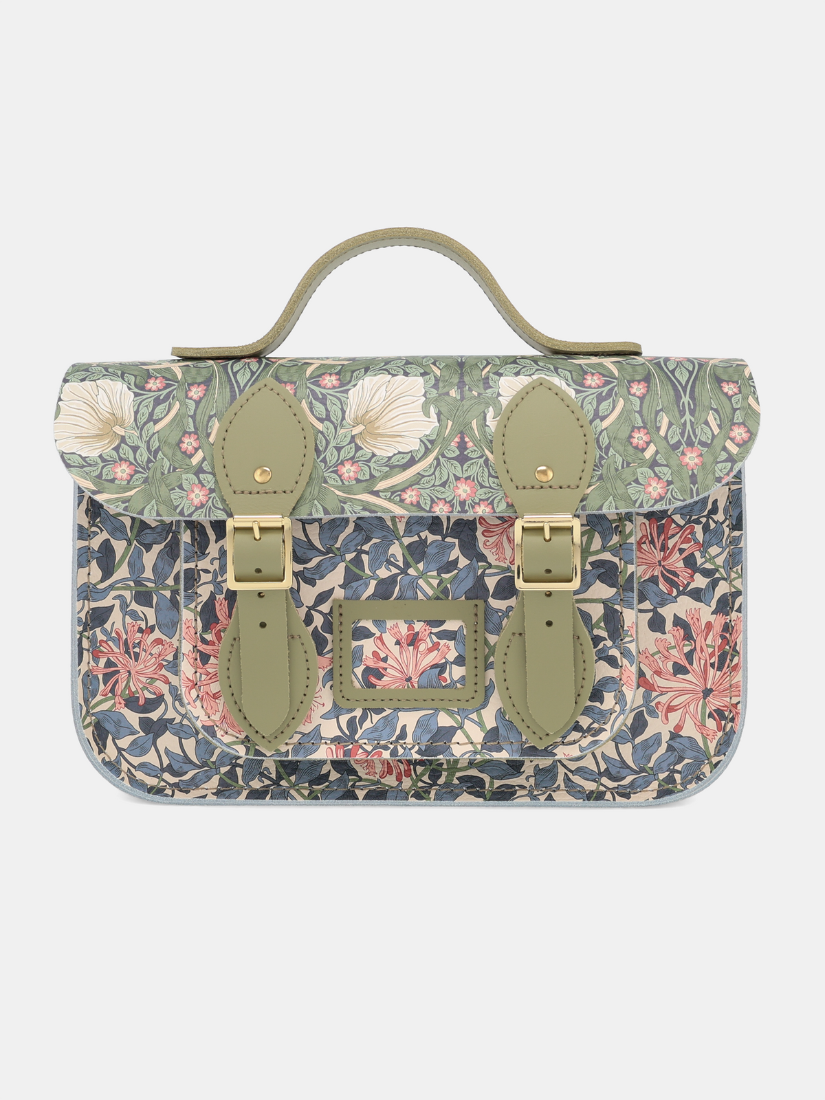 The 11 Inch Batchel - Honeysuckle Print & Sage Green