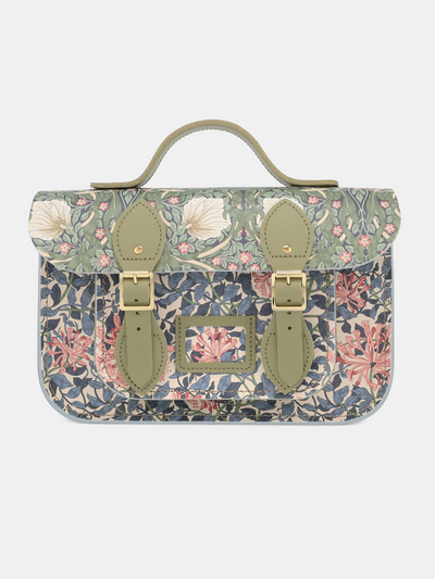 The 11 Inch Batchel - Honeysuckle Print & Sage Green