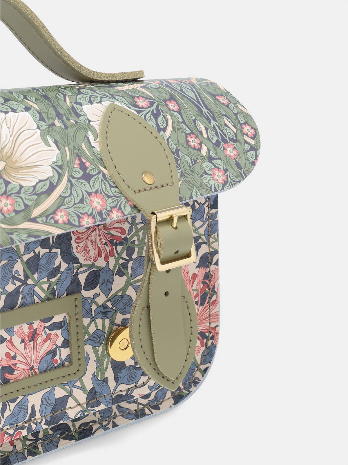 The 11 Inch Batchel - Honeysuckle Print & Sage Green