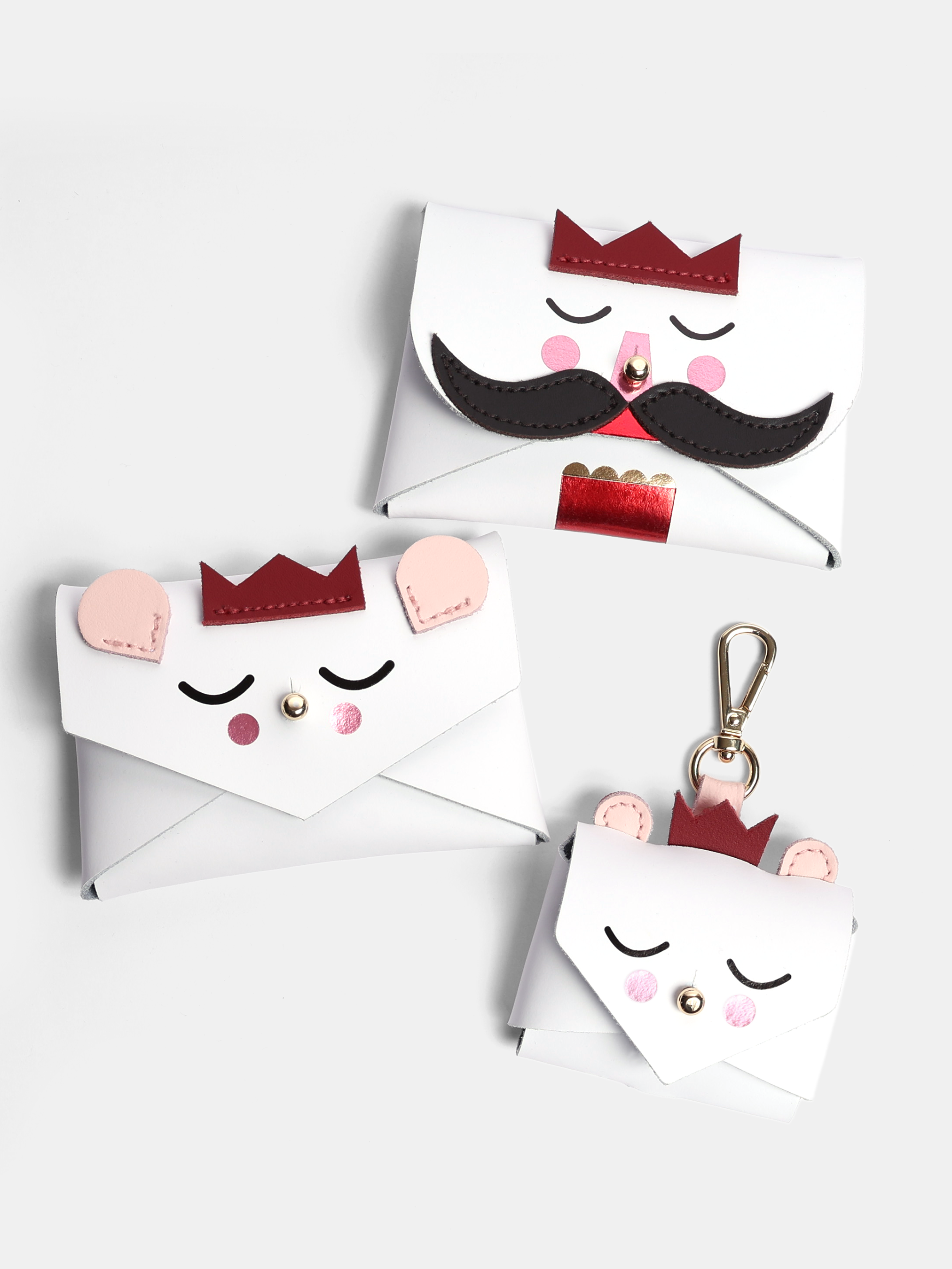 The Mouse Mini Purse - White, Red & Cloud Pink
