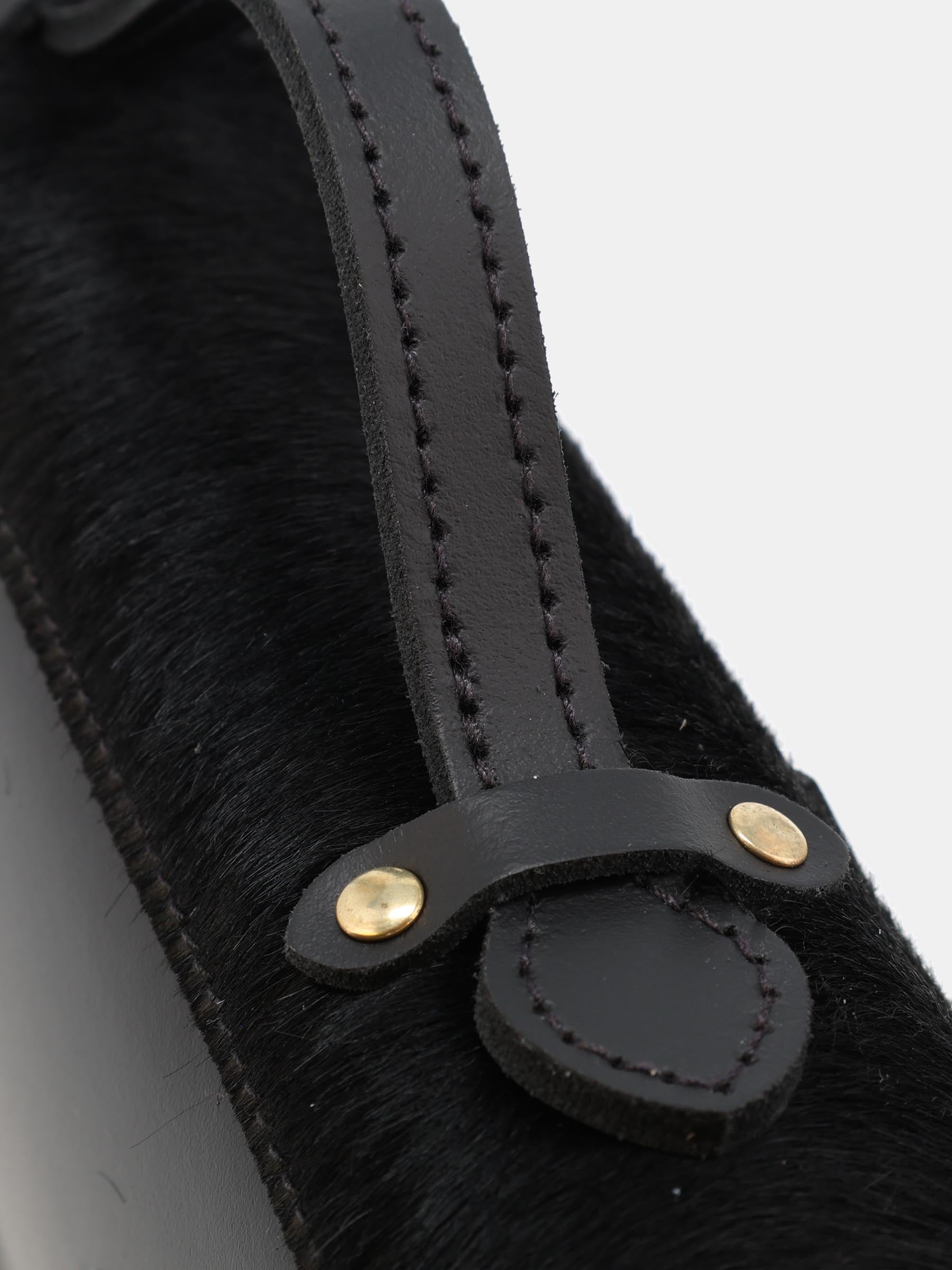 The Mini Satchel - Black hair-on-hide