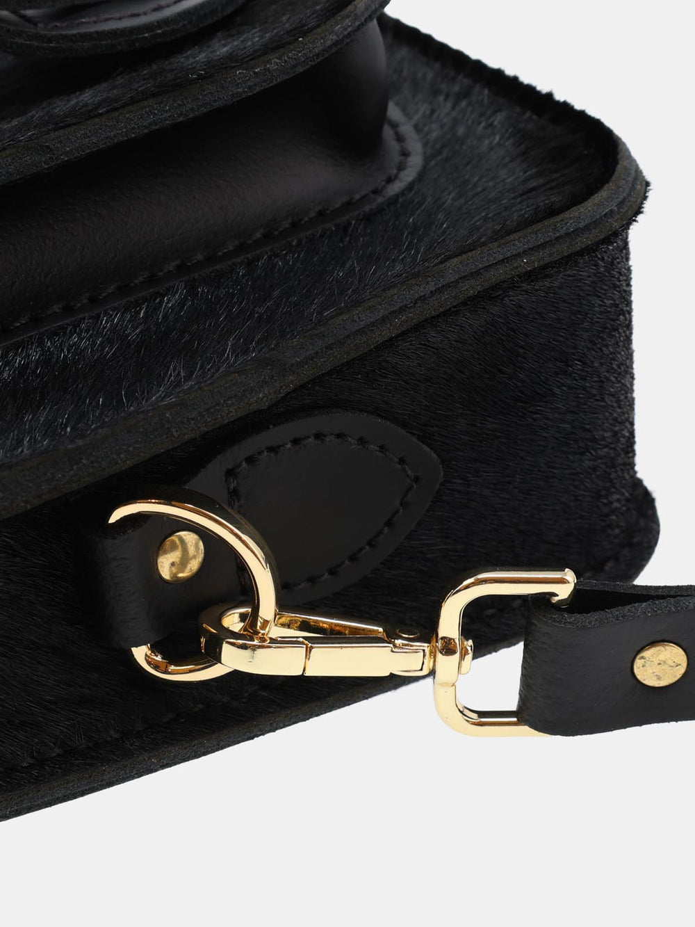 The Mini Satchel - Black hair-on-hide