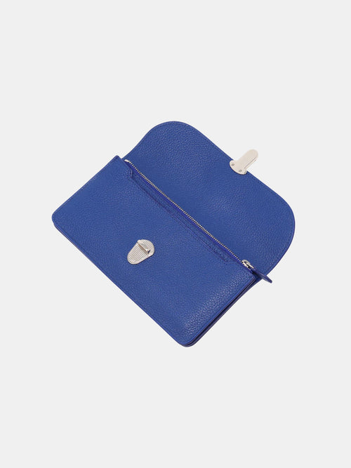 The Large Push Lock Purse - True Blue
