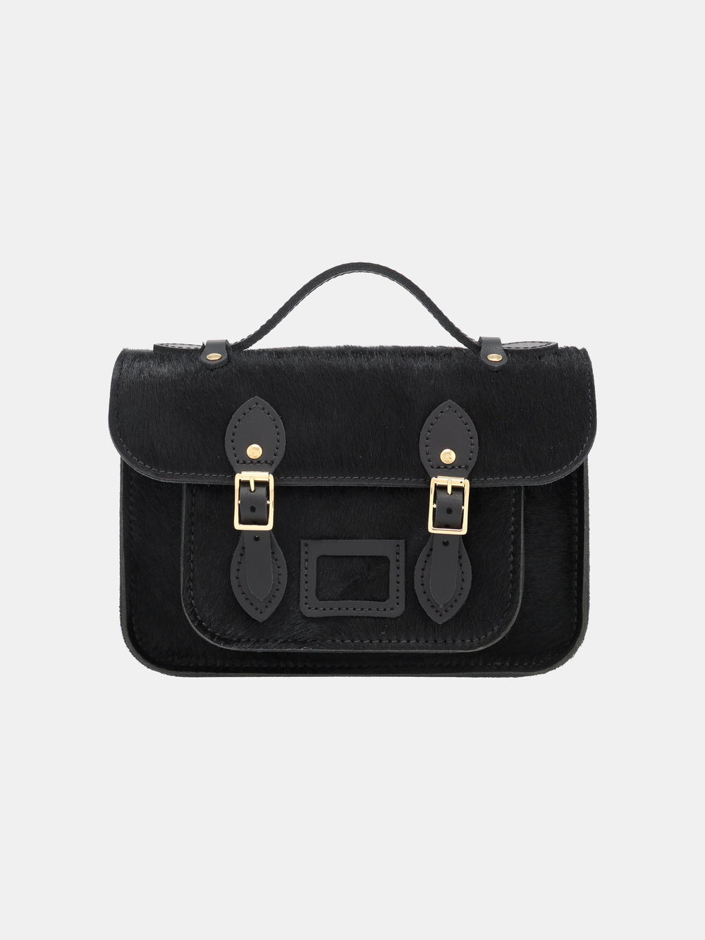 The Mini Satchel - Black hair-on-hide