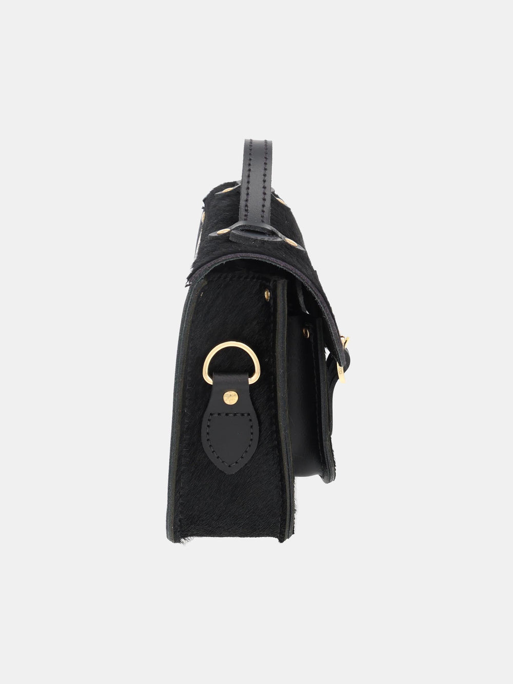 The Mini Satchel - Black hair-on-hide
