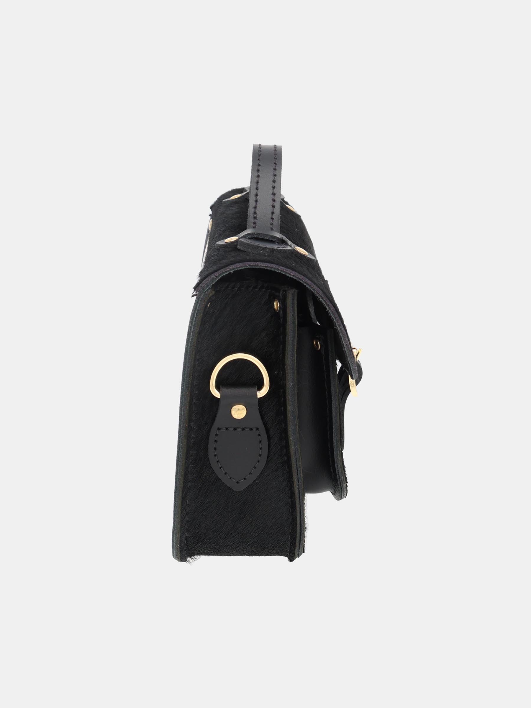The Mini Satchel - Black hair-on-hide