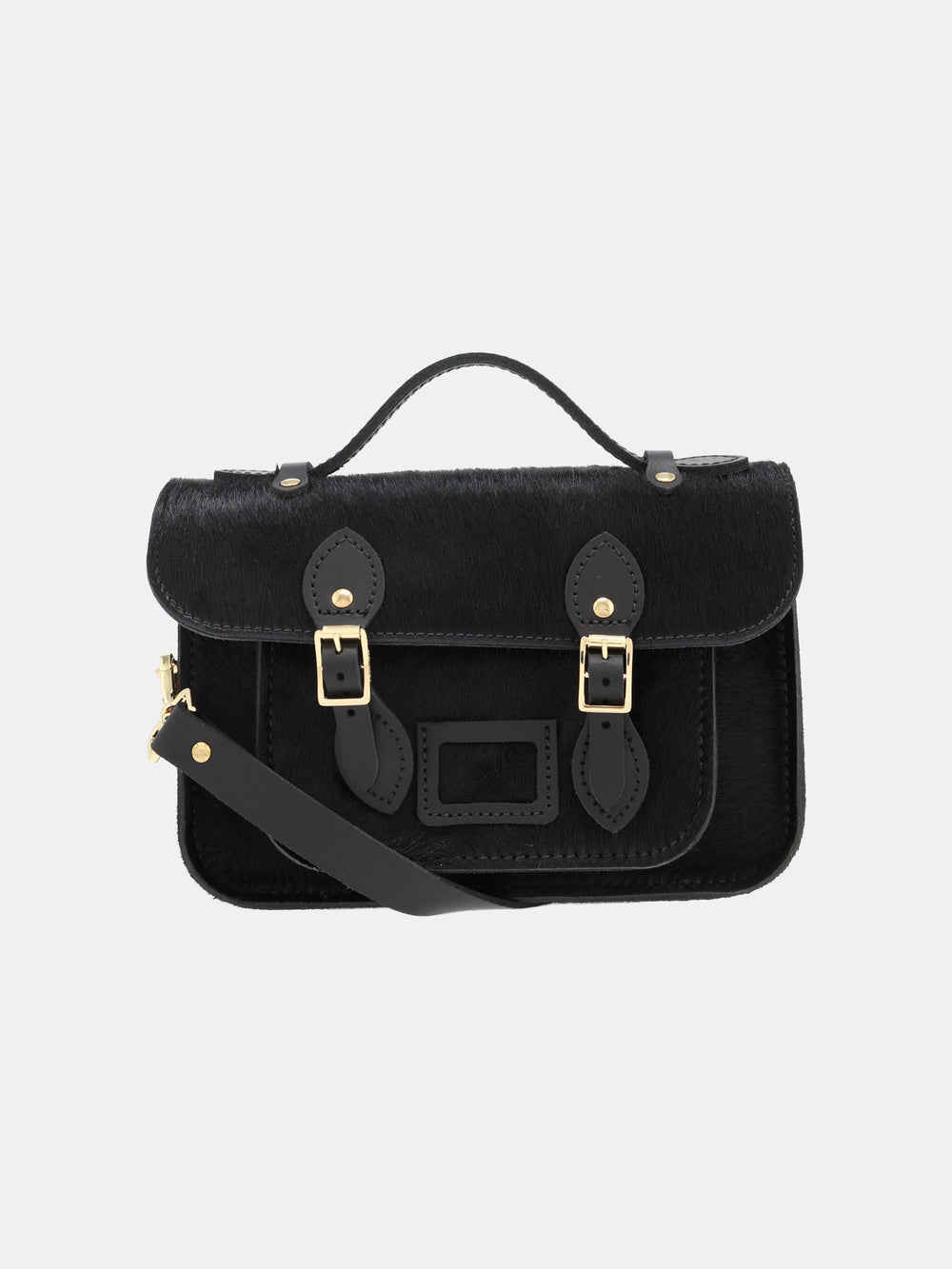 The Mini Satchel - Black hair-on-hide