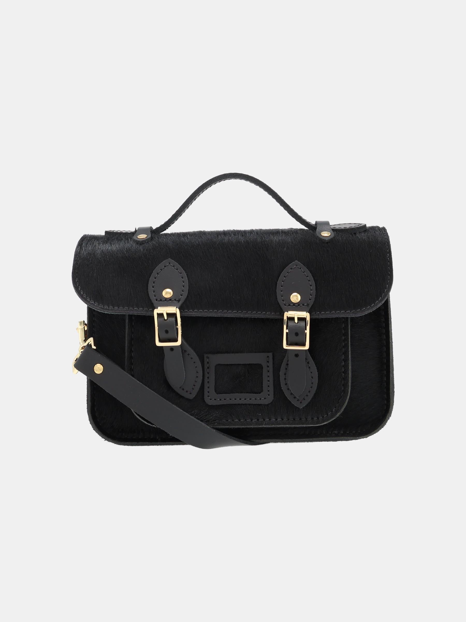 The Mini Satchel - Black hair-on-hide