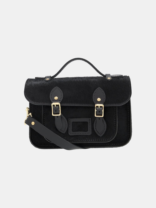 The Mini Satchel - Black hair-on-hide