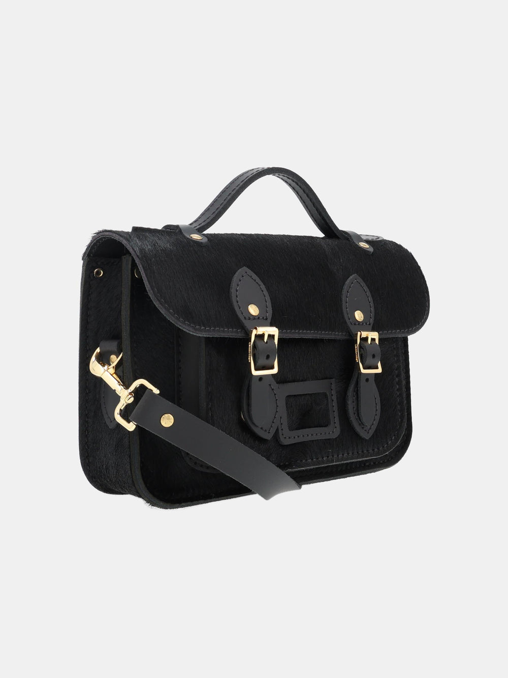 The Mini Satchel - Black hair-on-hide