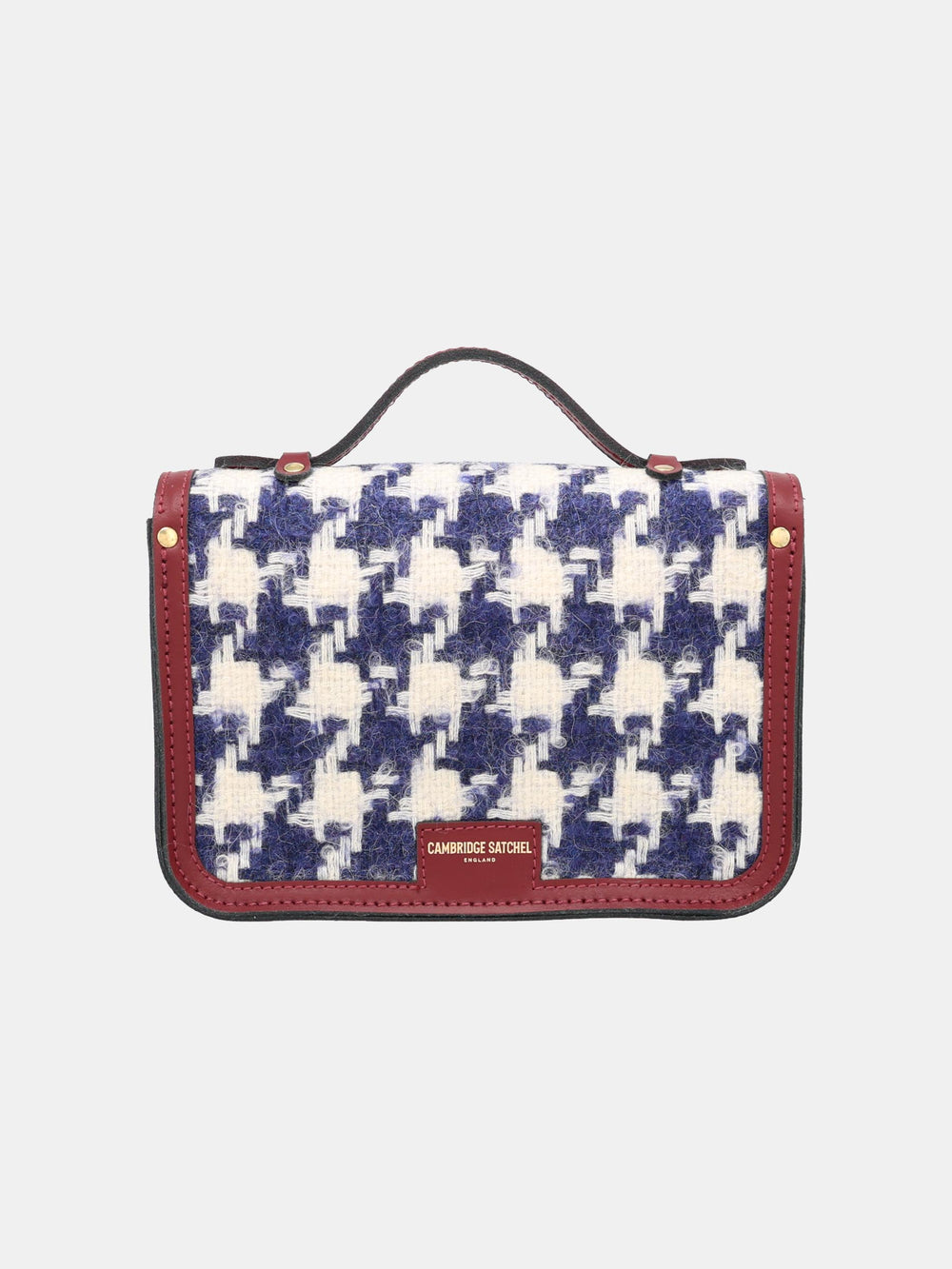 The Mini - Oversized Blue Houndstooth and Oxblood