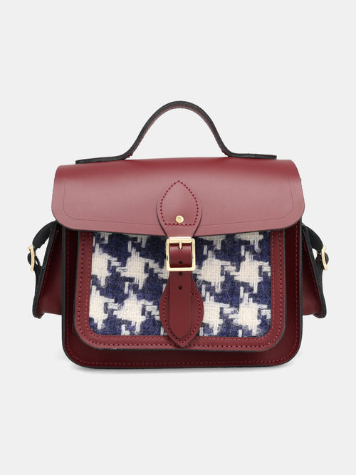 The Traveller - Oversized Blue Houndstooth and Oxblood