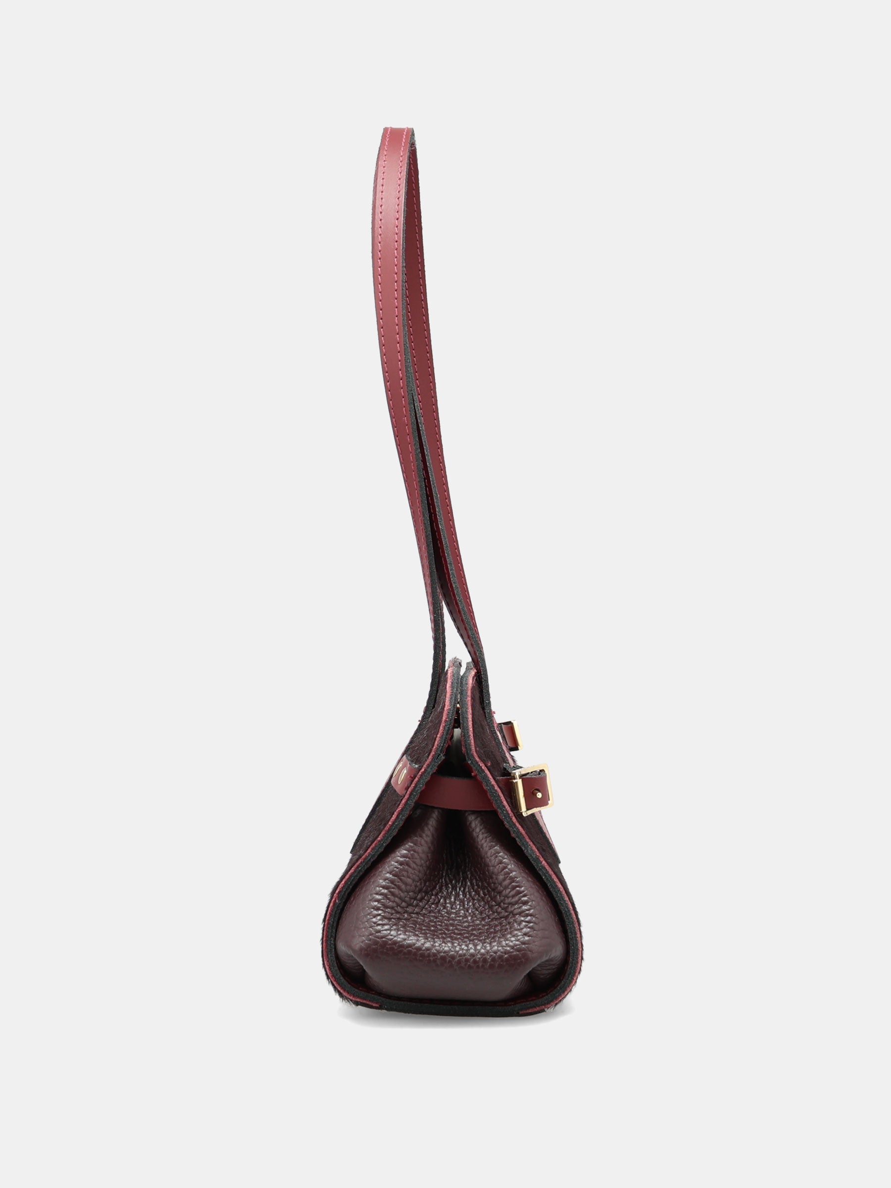 East West Shoulder Bag - Oxblood Pony and Split