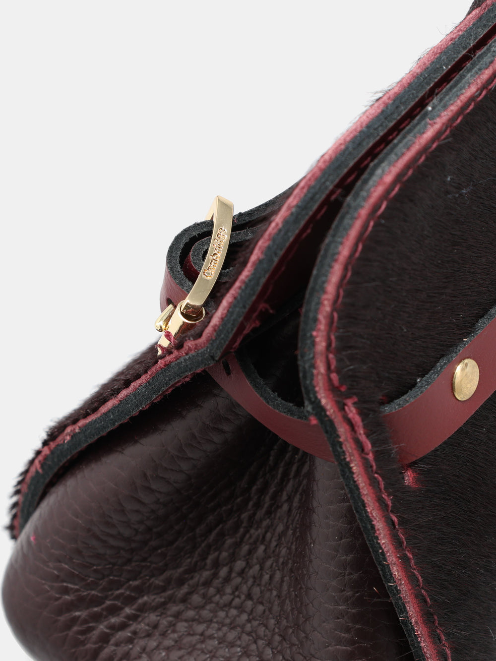 East West Shoulder Bag - Oxblood Pony and Split