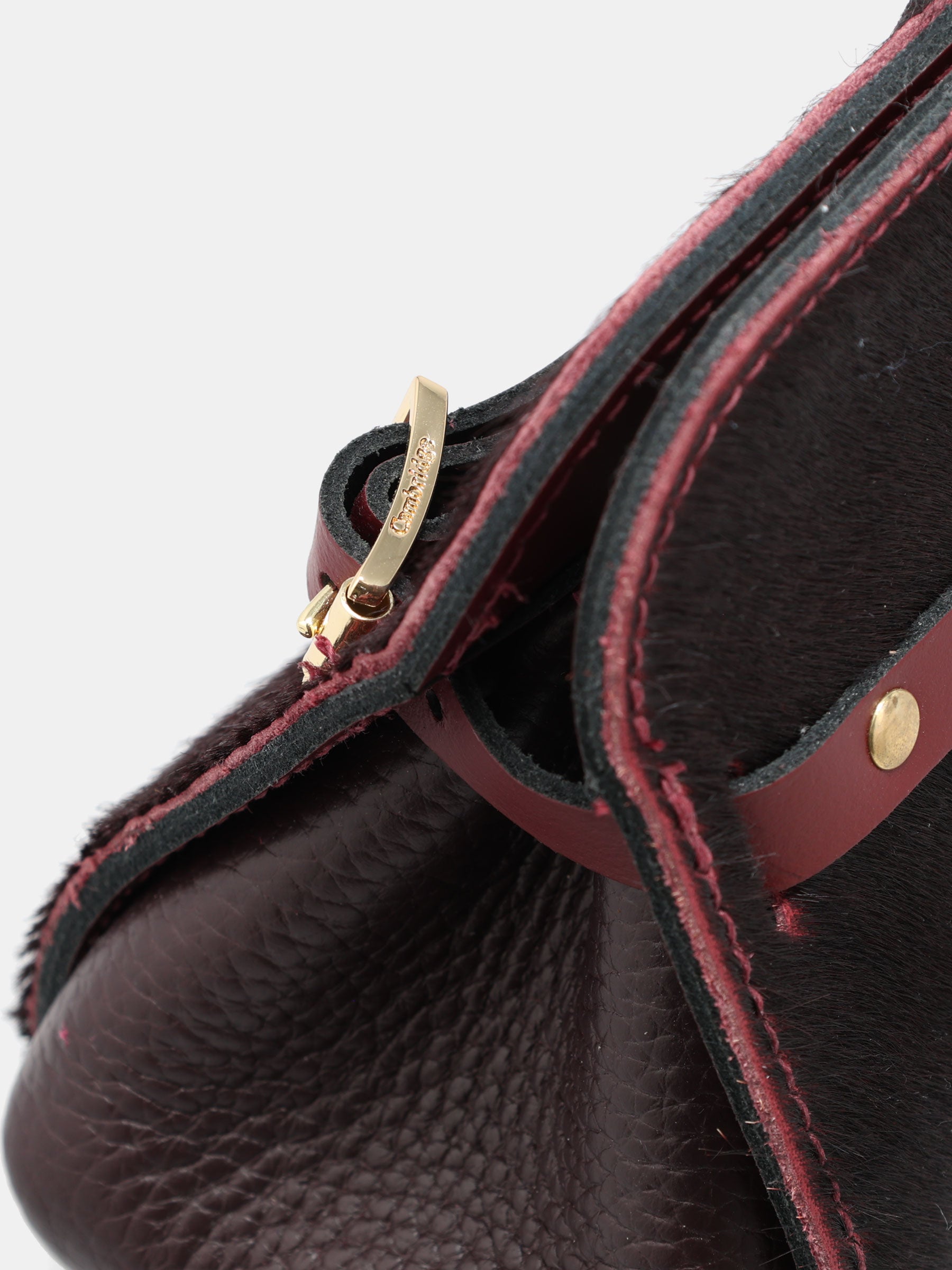 East West Shoulder Bag - Oxblood Pony and Split