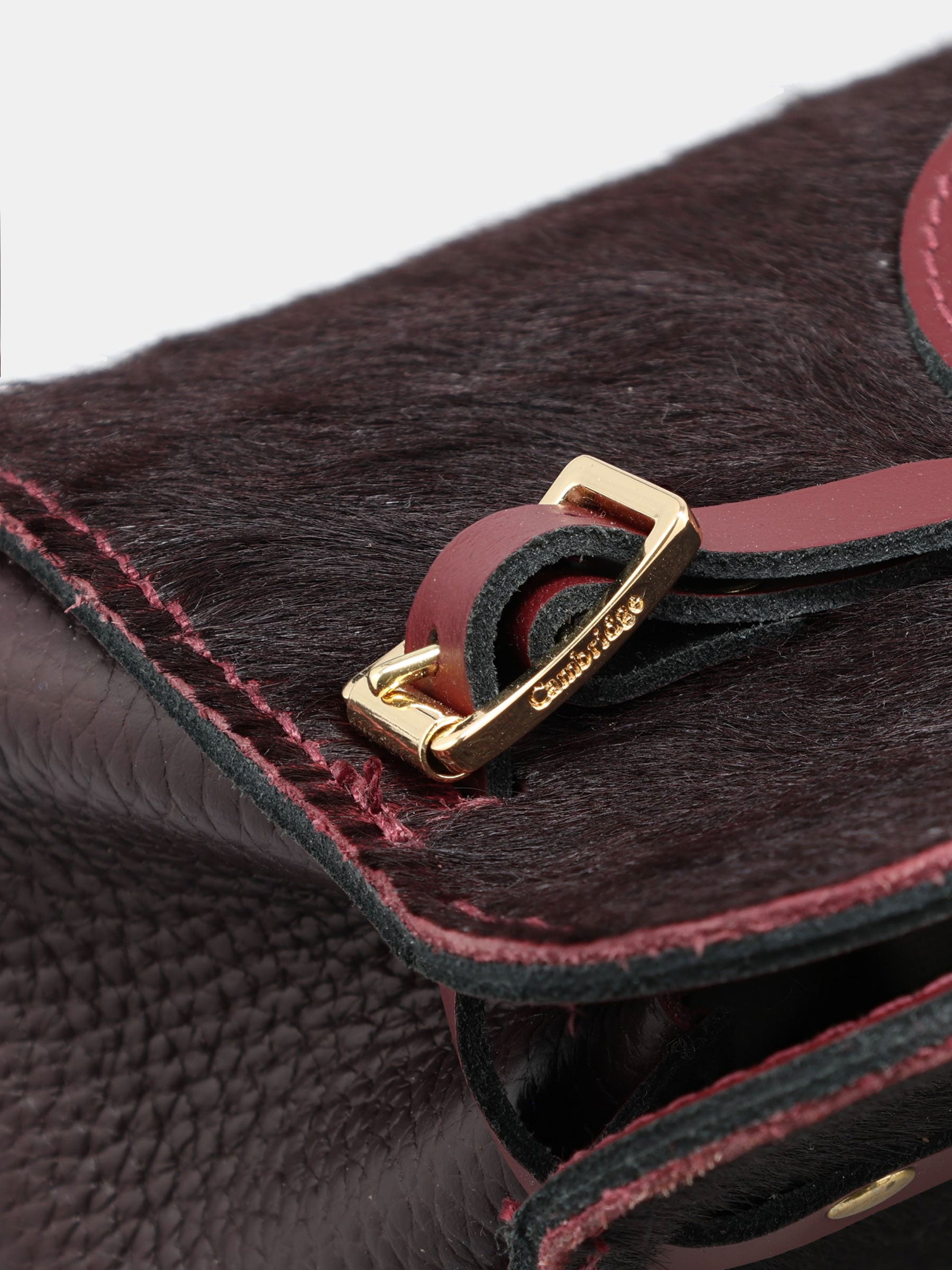 East West Shoulder Bag - Oxblood Pony and Split