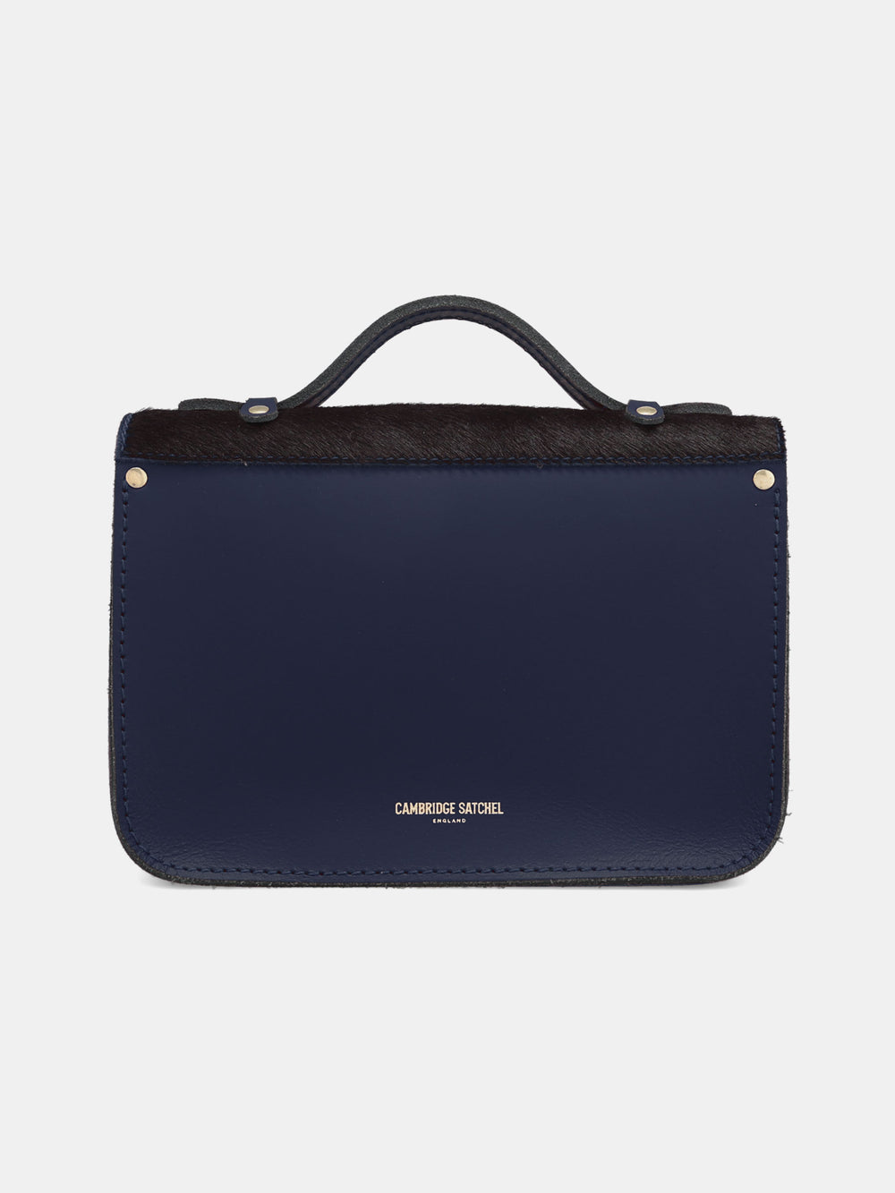 Mini Satchel - Navy hair-on-hide