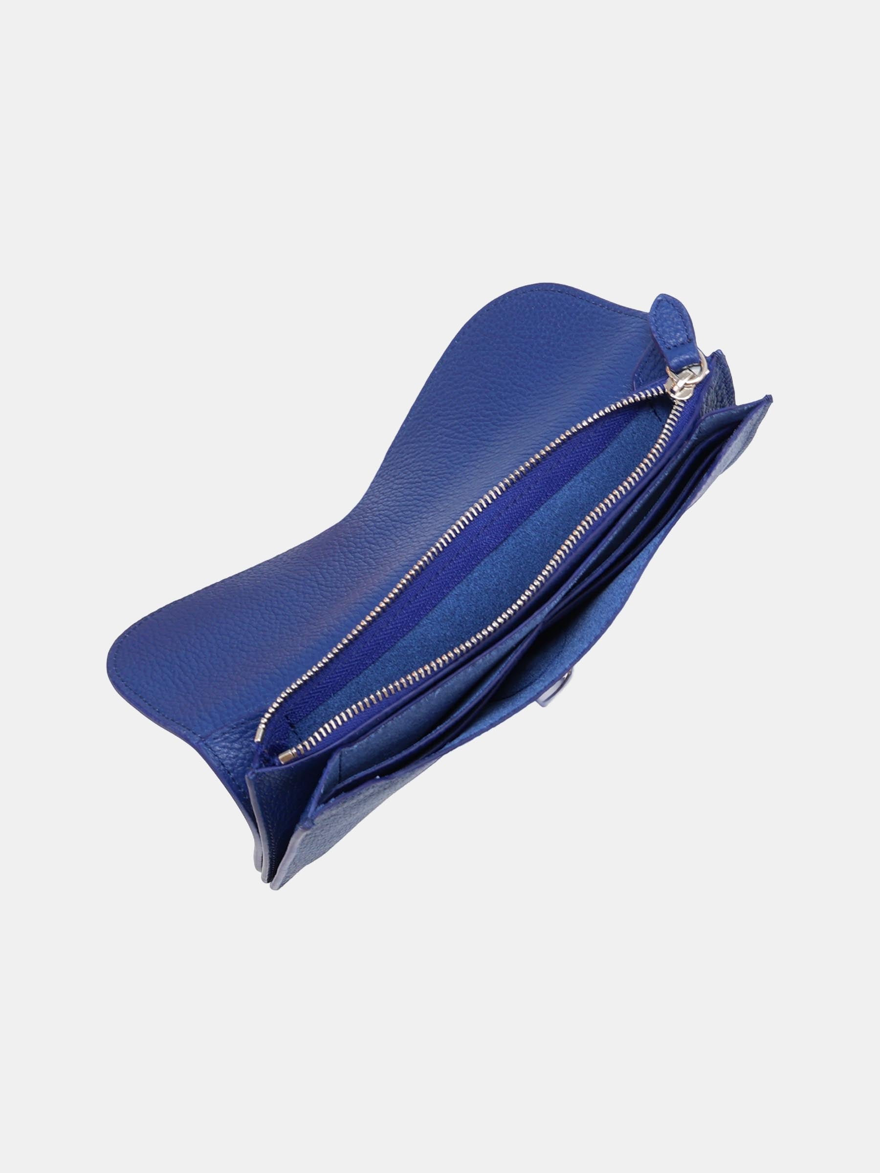 The Large Push Lock Purse - True Blue