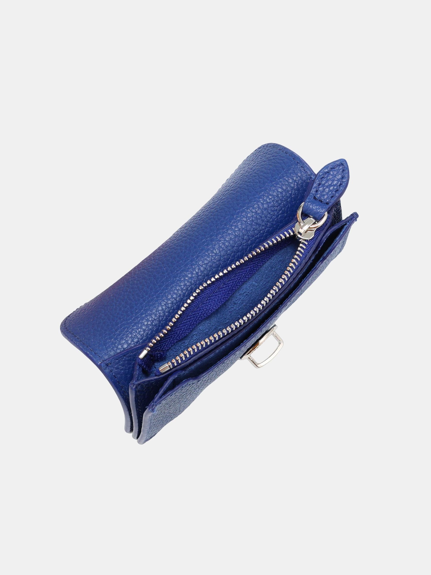The Small Push Lock Purse - True Blue