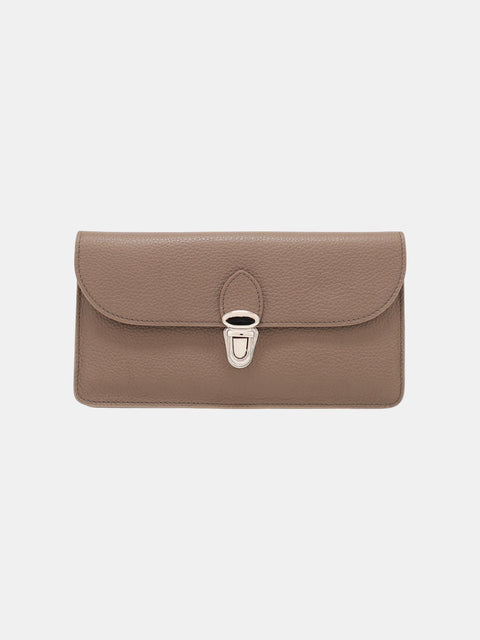 The Large Push Lock Purse - Taupe Celtic