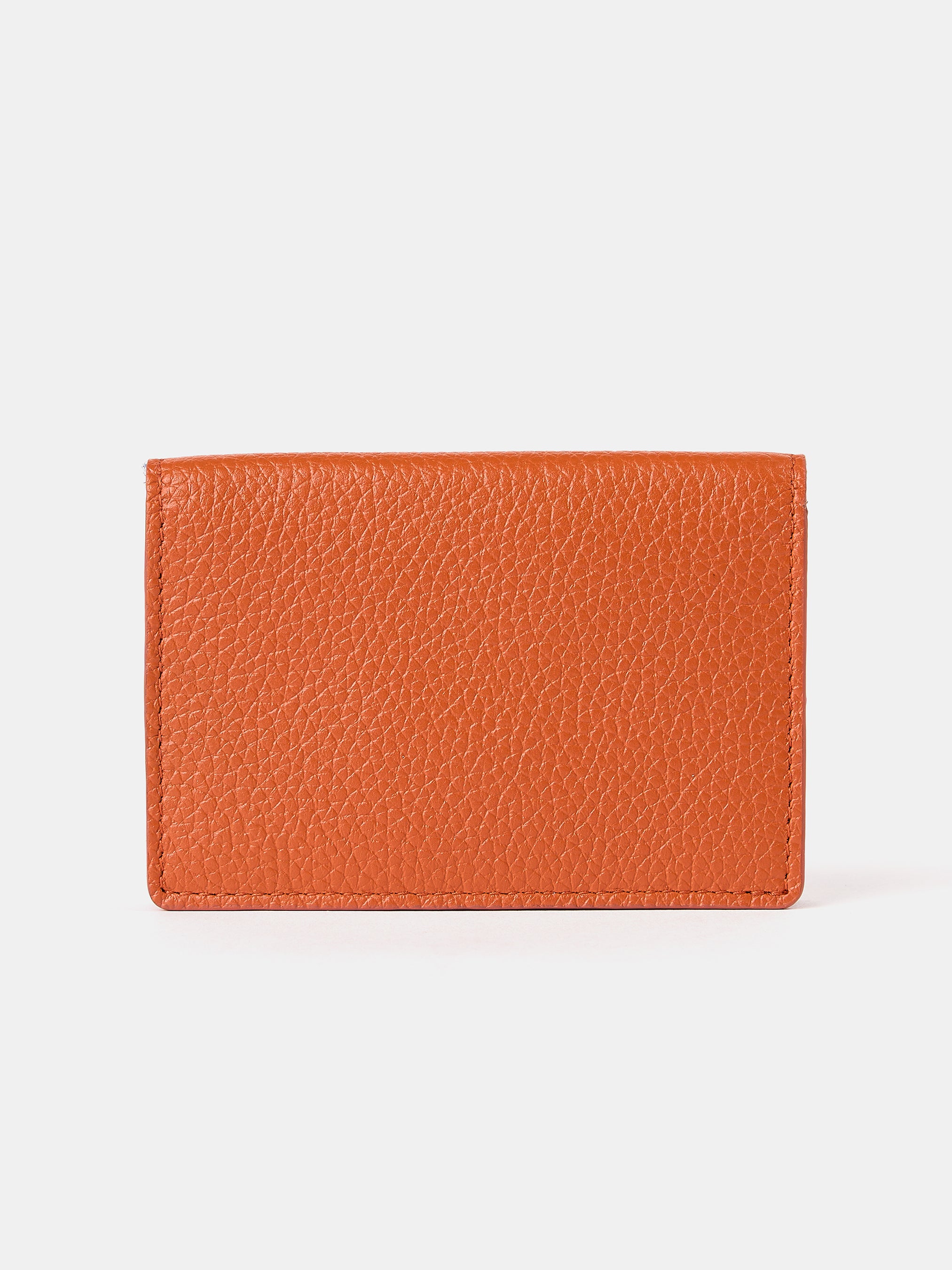 The Double Credit Card Holder - Ochre with Tartan Madras Grain