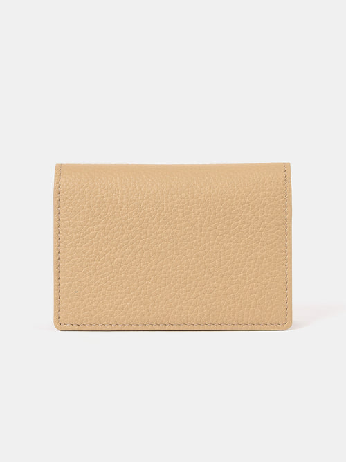 The Double Credit Card Holder - Latte with Tartan
