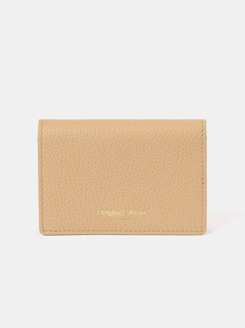 The Double Credit Card Holder - Latte with Tartan