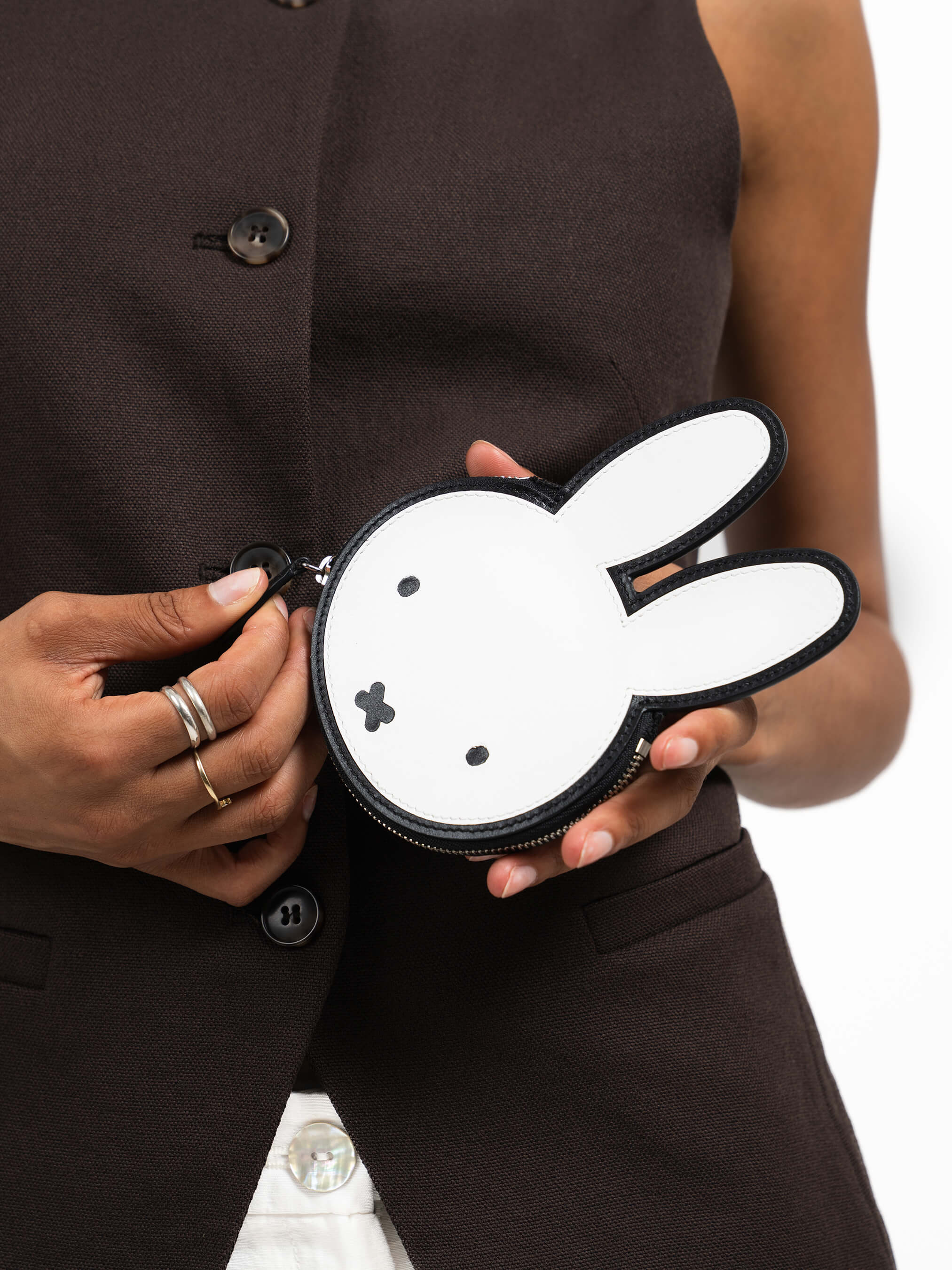 The Miffy Face Wallet - Black & Brilliant White | Cambridge Satchel