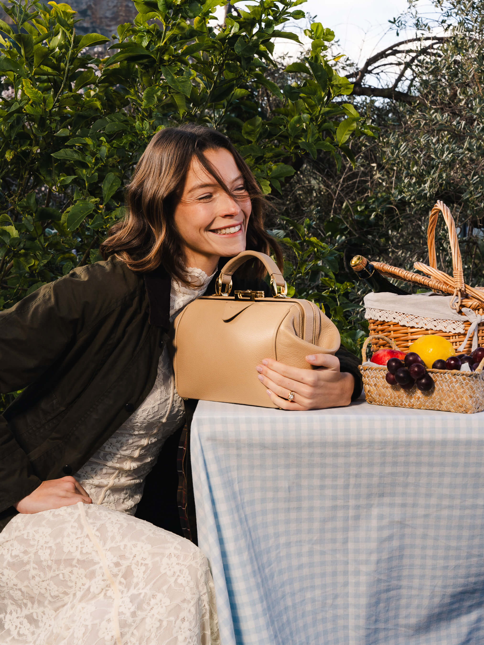 Sophie Handbag - Latte Beige Calf Grain | Cambridge Satchel