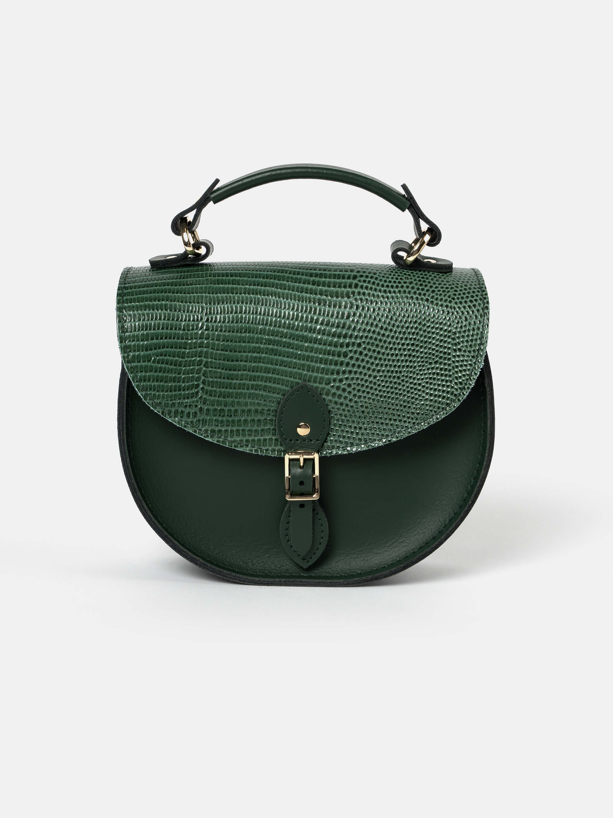 The Isla - Green Lizard Printed Calf Grain with Racing Green